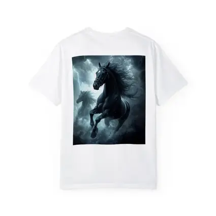 Black Horses Running Through Lightning Storm