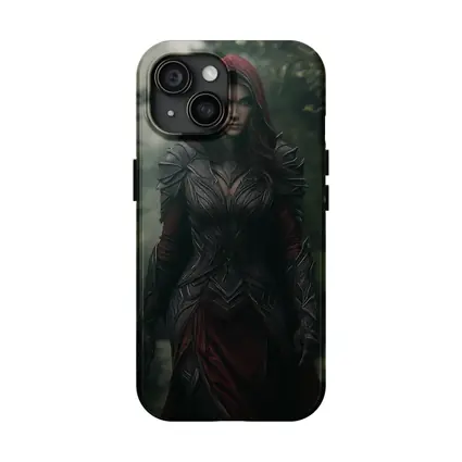 Dark Female Warrior Red Hood Forest Fantasy