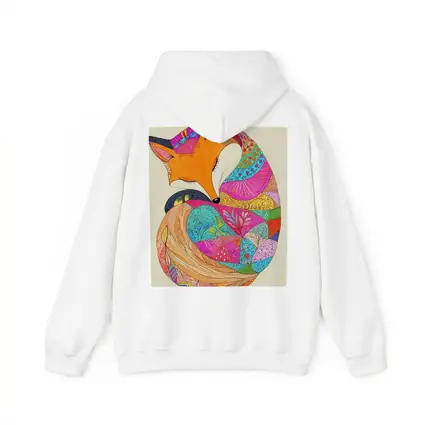 Sleeping Fox Colorful Floral Pattern Art