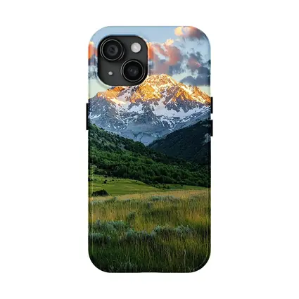 Snow Capped Mountain Peak Green Valley Landscape