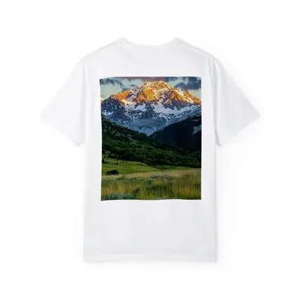 Snow Capped Mountain Peak Green Valley Landscape