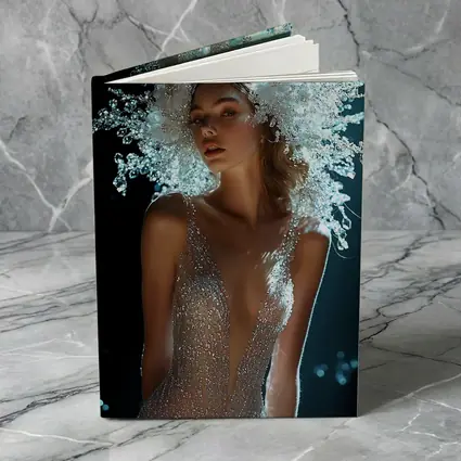 Woman Crystal Crown Gown Dark Background