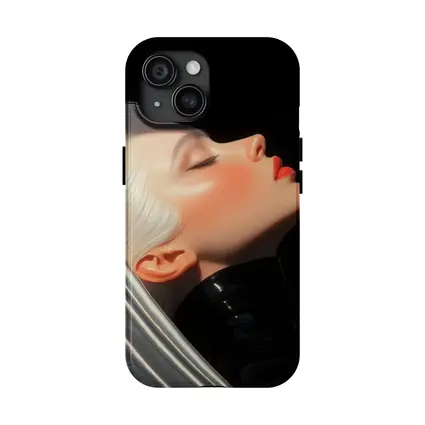 Blonde Woman Portrait Black Background Art