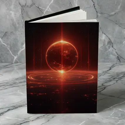 Red Glowing Planet Dark Space Art