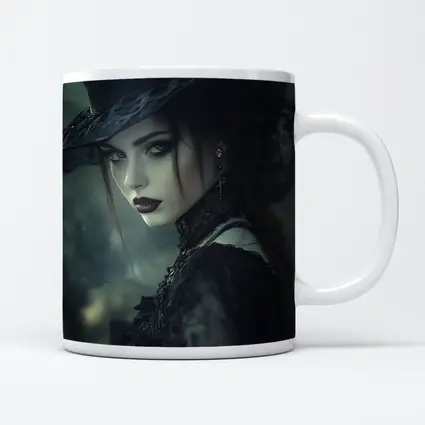 Gothic Woman Dark Hat Moody Forest