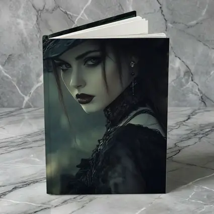 Gothic Woman Dark Hat Moody Forest