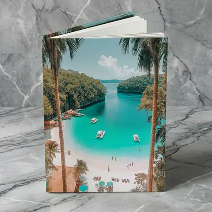 Tropical Beach Turquoise Lagoon Palm Trees