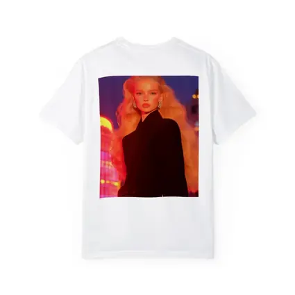 Blonde Woman Black Blazer Neon City Night