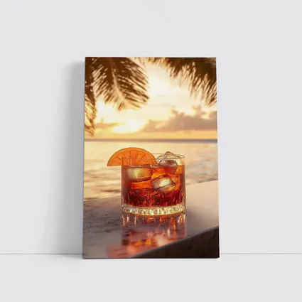 Negroni Cocktail Tropical Beach Sunset Bar
