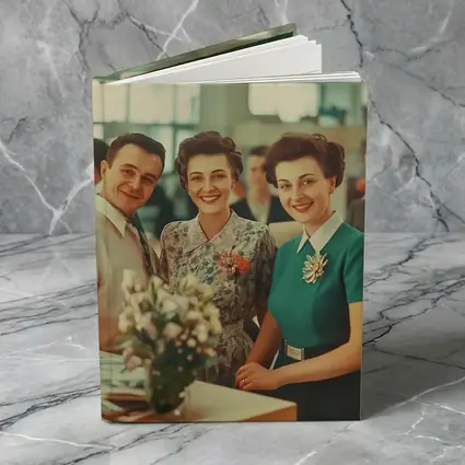 Retro Fifties Office Workers Smiling Together