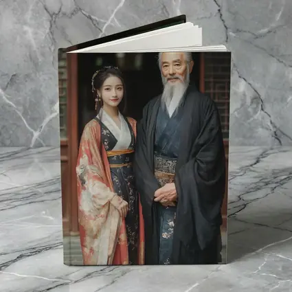 Traditional Chinese Hanfu Couple Ancient Courtyard