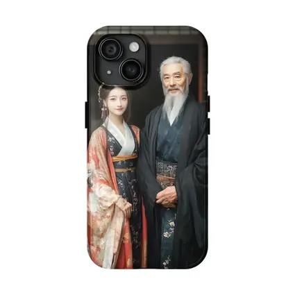 Traditional Chinese Hanfu Couple Ancient Courtyard
