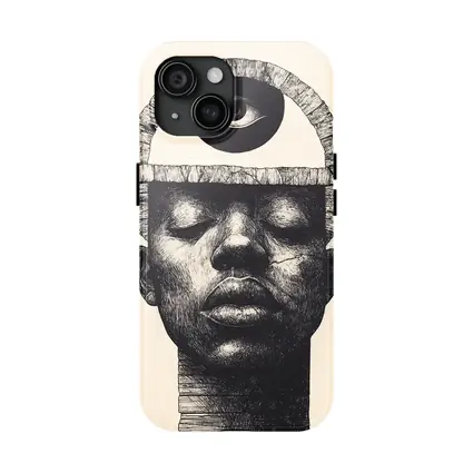 Third Eye Portrait Black White Surreal Art