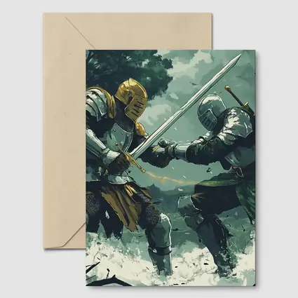 Medieval Knights Sword Fight Forest Battle