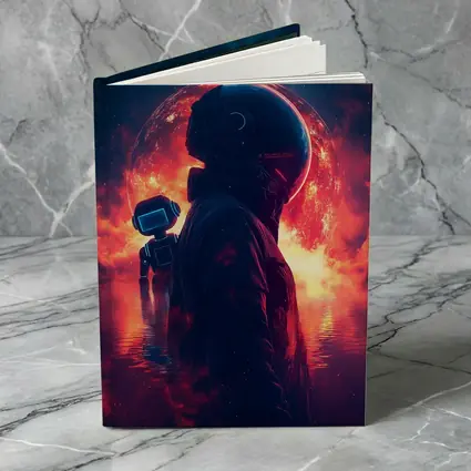 Astronaut Silhouette Red Planet Space Art