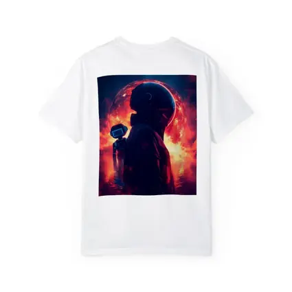 Astronaut Silhouette Red Planet Space Art
