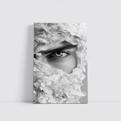 Woman Eye Surrounded By White Flowers
