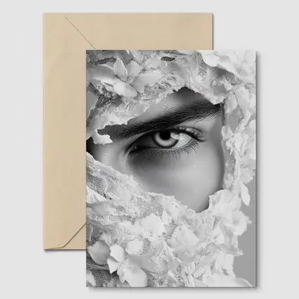 Woman Eye Surrounded By White Flowers