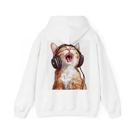 Orange Tabby Cat Singing With Headphones