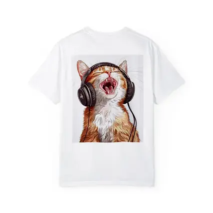 Orange Tabby Cat Singing With Headphones