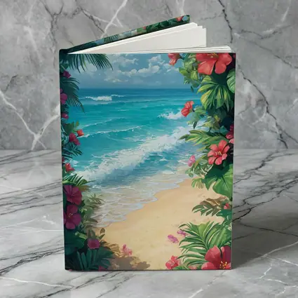 Tropical Beach Hibiscus Flowers Ocean View