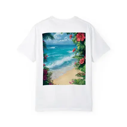 Tropical Beach Hibiscus Flowers Ocean View
