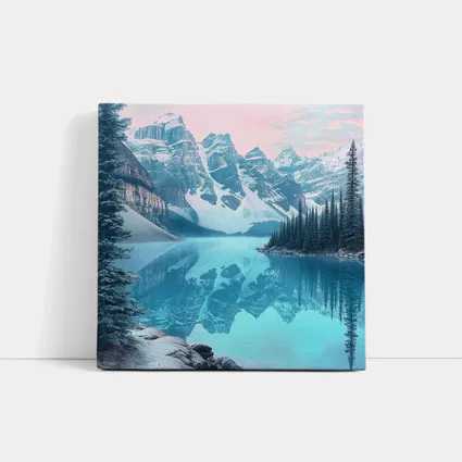 Snowy Mountain Lake Turquoise Reflection Forest