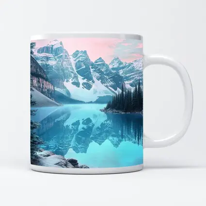 Snowy Mountain Lake Turquoise Reflection Forest