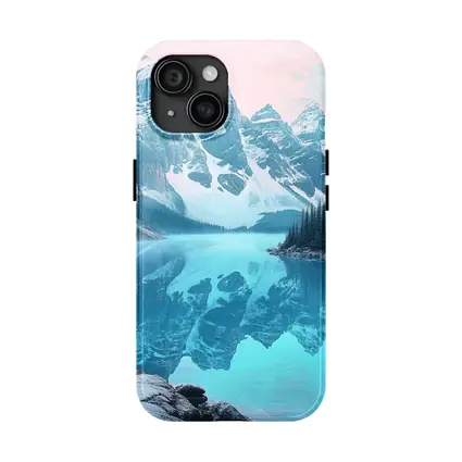 Snowy Mountain Lake Turquoise Reflection Forest