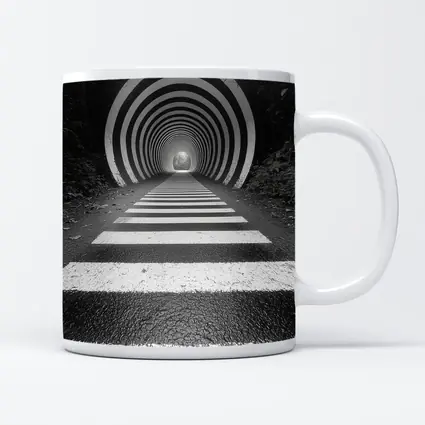 Black and White Striped Tunnel Forest Path