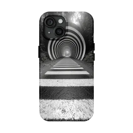 Black and White Striped Tunnel Forest Path