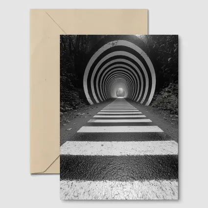 Black and White Striped Tunnel Forest Path