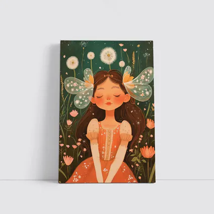 Fairy Girl Sitting In Flower Garden