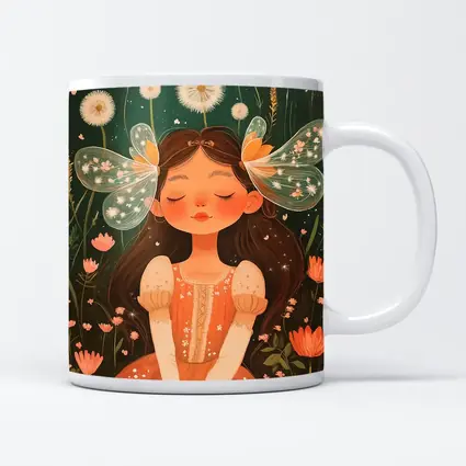 Fairy Girl Sitting In Flower Garden