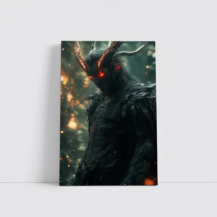 Dark Demon Lord With Glowing Red Eyes