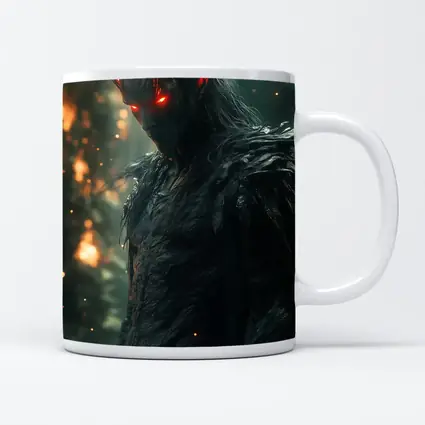 Dark Demon Lord With Glowing Red Eyes