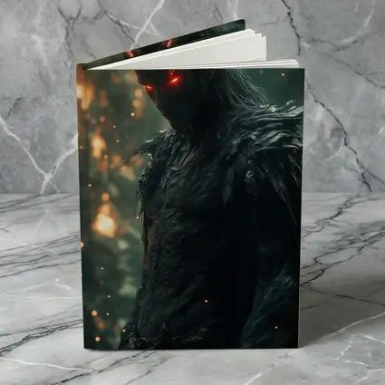 Dark Demon Lord With Glowing Red Eyes