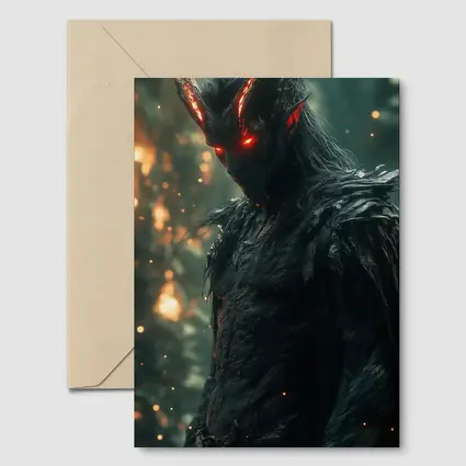 Dark Demon Lord With Glowing Red Eyes