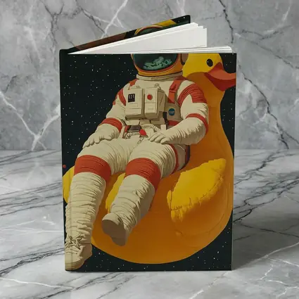 Astronaut Floating On Rubber Duck Space