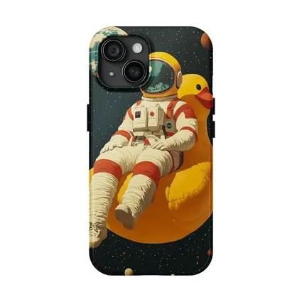 Astronaut Floating On Rubber Duck Space