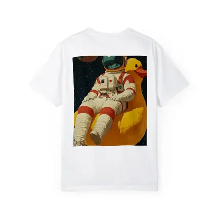 Astronaut Floating On Rubber Duck Space