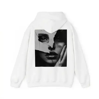 Broken Woman Face Black White Collage Art