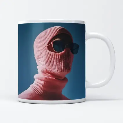 Pink Balaclava Sunglasses Blue Sky Background
