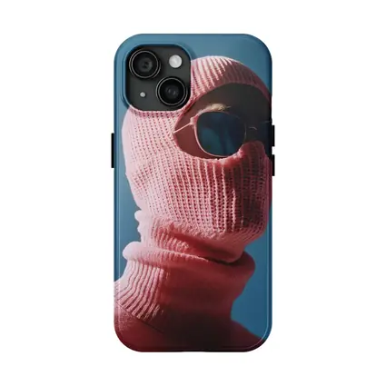 Pink Balaclava Sunglasses Blue Sky Background