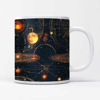 Solar System Planets Golden Space Art
