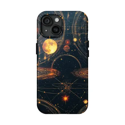 Solar System Planets Golden Space Art