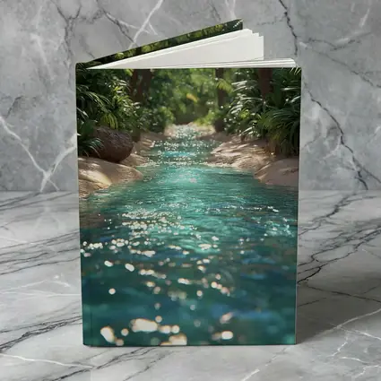 Tropical Stream Through Lush Palm Forest