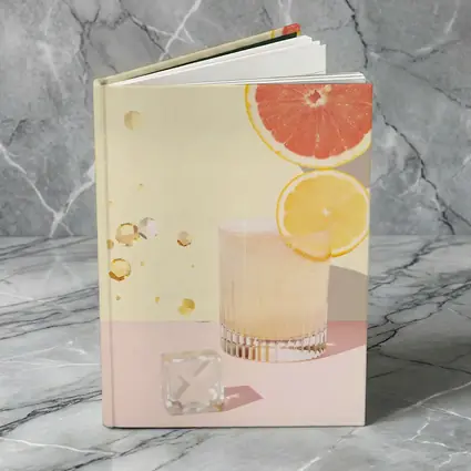 Citrus Cocktail Glass Pink Pastel Background