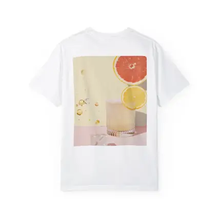 Citrus Cocktail Glass Pink Pastel Background