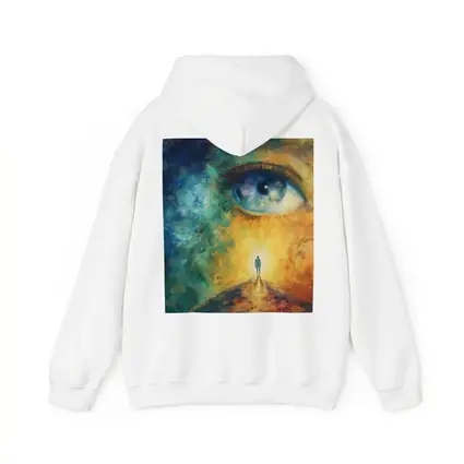 Giant Eye Human Silhouette Surreal Oil Painting